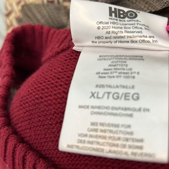 Game Of Thrones XL Ugly Christmas Sweater HBO I Drink And I Know Things Gold Red - Picture 8 of 10